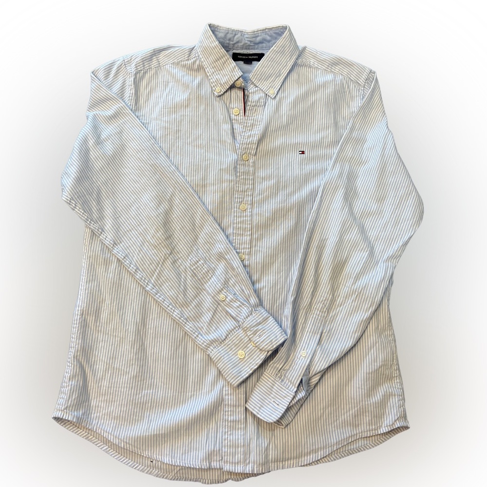 Tommy Hilfiger blue and white oxford size medium